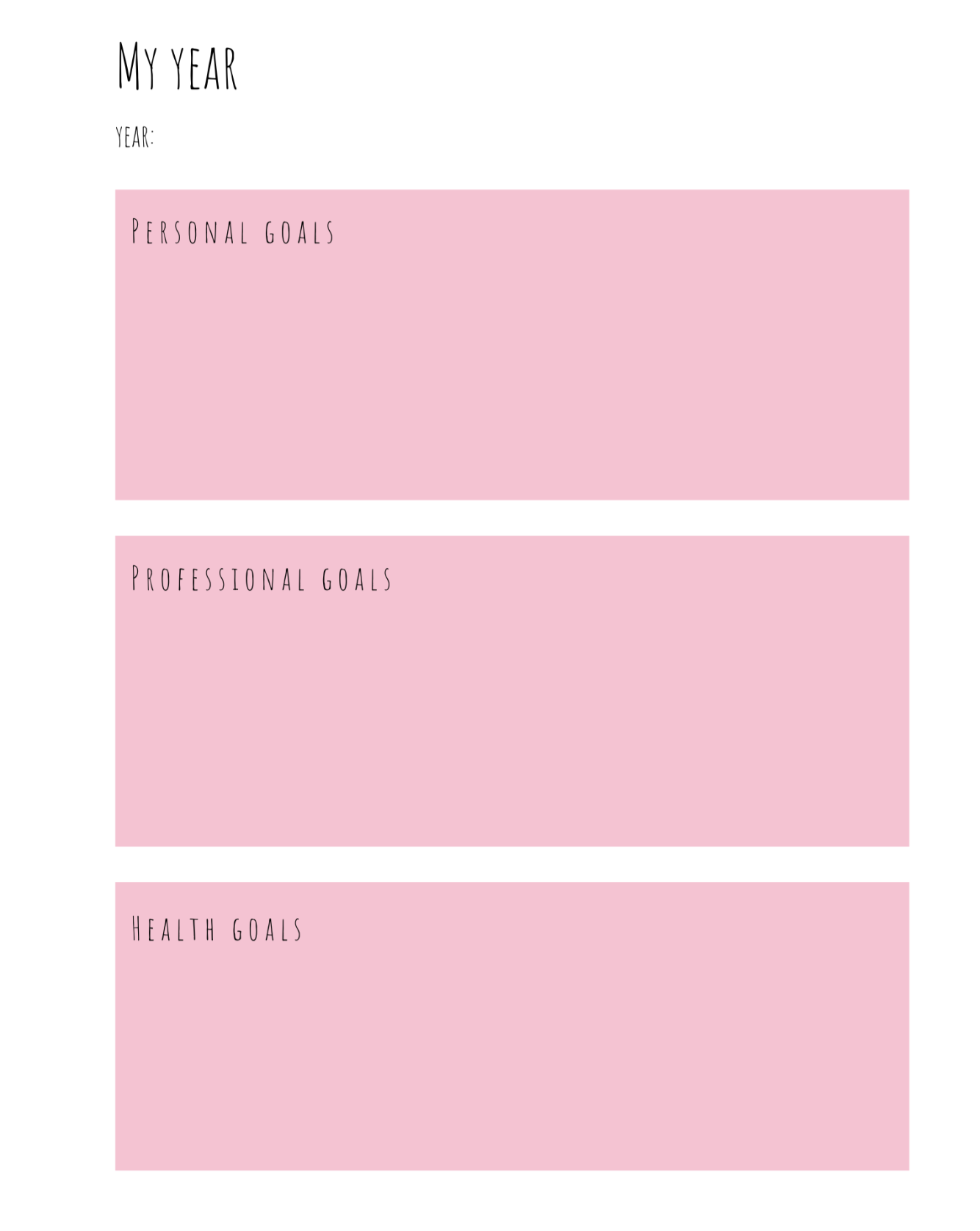Planner red yearly goals page 1