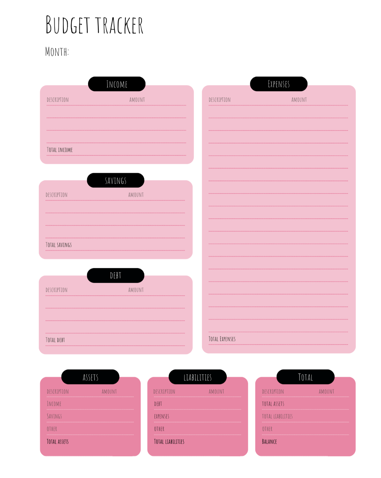 Planner red budget tracker