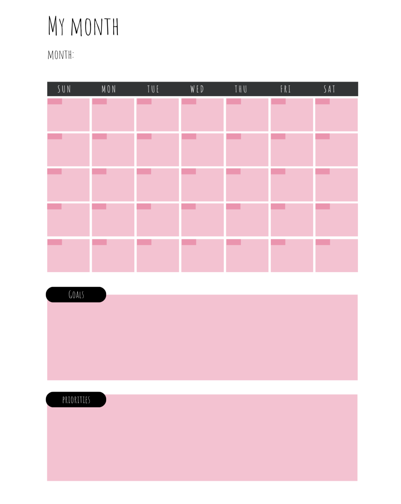 Planner red my month