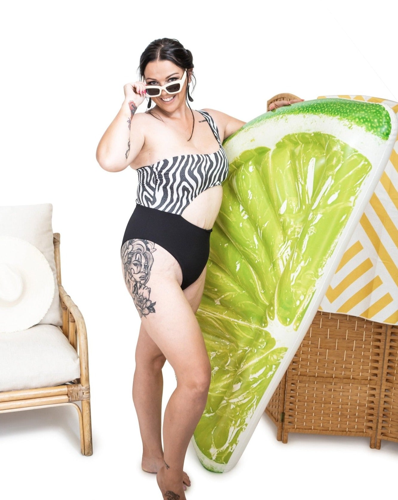 Marilyn Swimsuit - Salty Minx - Zebra - XL / 16